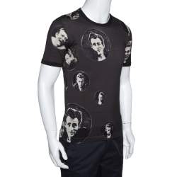 Pre Owned Dolce & Gabbana Charcoal Grey James Dean Print Cotton T-Shirt XS