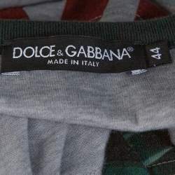 Pre Owned تي شيرت دولتشي أند غابانا مطبوع كونغ قطن رصاصي و أخضر داكن مقاس صغير جداًُ (اكس سمول)