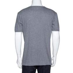 Pre Owned Dolce & Gabbana Grey Cotton King & Queen Print T Shirt L 