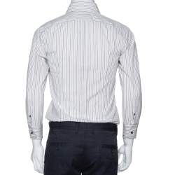 Pre Owned Dolce & Gabbana Multicolor Striped Cotton Slim Fit Button Front Shirt S