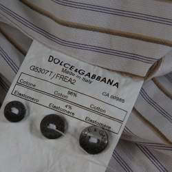 Pre Owned Dolce & Gabbana Multicolor Striped Cotton Slim Fit Button Front Shirt S