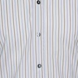 Pre Owned Dolce & Gabbana Multicolor Striped Cotton Slim Fit Button Front Shirt S