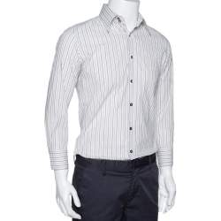 Pre Owned Dolce & Gabbana Multicolor Striped Cotton Slim Fit Button Front Shirt S