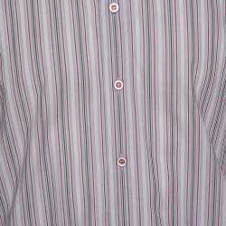 Pre Owned Dolce & Gabbana Dusty Pink Striped Cotton Button Front Shirt L 