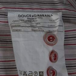 Pre Owned Dolce & Gabbana Dusty Pink Striped Cotton Button Front Shirt L 