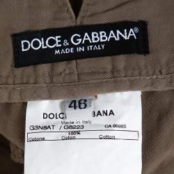 Pre Owned Dolce & Gabbana  Light Brown Distressed Cotton Cargo Pants S