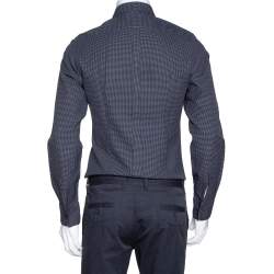 Pre Owned قميص دولتشي أند غابانا مجسم قصه غولد قطن نمط الماس رصاصي مقاس وسط (ميديوم)