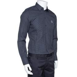 Pre Owned قميص دولتشي أند غابانا مجسم قصه غولد قطن نمط الماس رصاصي مقاس وسط (ميديوم)