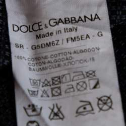 Pre Owned قميص دولتشي أند غابانا مجسم قصه غولد قطن نمط الماس رصاصي مقاس وسط (ميديوم)