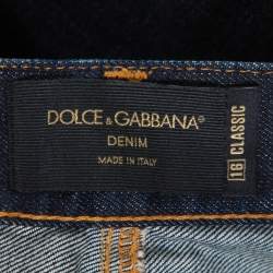 Pre Owned Dolce & Gabbana Indigo Denim 16 Classic Straight Leg Jeans S