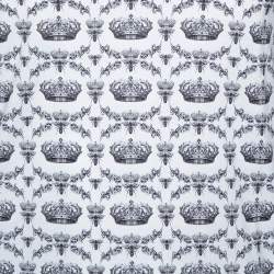 Pre Owned تي شيرت دولتشي أند غابانا رقبة مستديرة و أزرار مطبوع تاج و نحلة قطن مونوكرومي مقاس صغير (سمول)