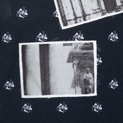 مملوكة مسبقًا تي شيرت دولتشي أند غابنا رقبة مستديرة مطبوع تجريدي قطن أزرق كحلي مقاس صغير جداً (اكس سمول)