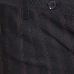 Pre Owned Dolce & Gabbana Black Stripe Patterned Wool Tailored Pants S
