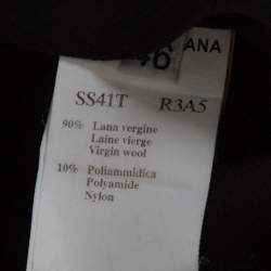 Pre Owned Dolce & Gabbana Black Stripe Patterned Wool Tailored Pants S