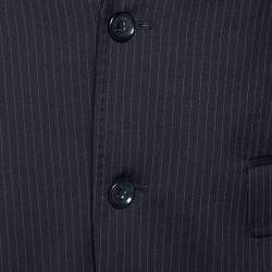 Pre Owned Dolce & Gabbana Black Pinstriped Wool Tailored Jacket XS