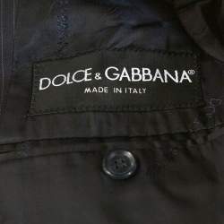 Pre Owned Dolce & Gabbana Black Pinstriped Wool Tailored Jacket XS