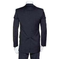 Pre Owned Dolce & Gabbana Black Pinstriped Wool Tailored Jacket XS