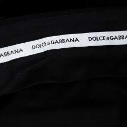 مملوكة مسبقًا Dolce & Gabbana Black Pinstriped Wool Tailored Pants XS