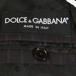 Pre Owned Dolce & Gabbana Dark Grey Striped Wool Tailored Jacket XS