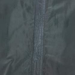 Pre Owned Dolce & Gabbana Dark Green Leather Trim Zip Front Jacket M