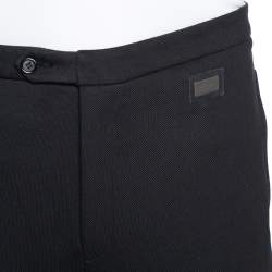 Pre Owned Dolce & Gabbana Black Stretch Cotton Contrast Trim Slim Fit Trousers XXL