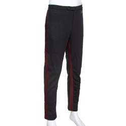 Pre Owned Dolce & Gabbana Black Stretch Cotton Contrast Trim Slim Fit Trousers XXL