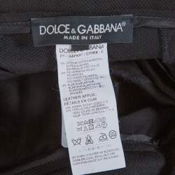 Pre Owned Dolce & Gabbana Black Stretch Cotton Contrast Trim Slim Fit Trousers XXL
