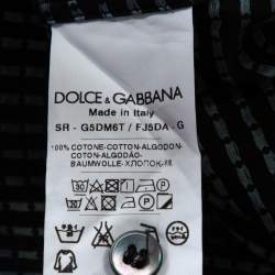 Pre Owned Dolce & Gabbana Black Dotted Cotton Jacquard Gold Fit Shirt XL