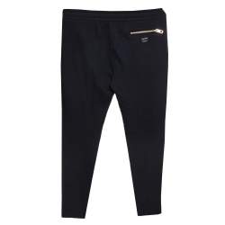 Pre Owned Dolce & Gabbana  Black Knit Drawstring Waist Tapered Jogger Pants L