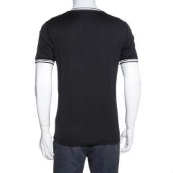 Dolce & Gabbana Black Logo Print Cotton Crew Neck T-Shirt M