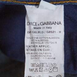 مملوكة مسبقًا Dolce & Gabbana 14 Gold Blue Denim Straight Leg Jeans S