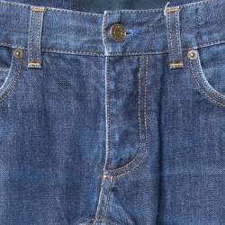 مملوكة مسبقًا Dolce & Gabbana 14 Gold Blue Denim Straight Leg Jeans S