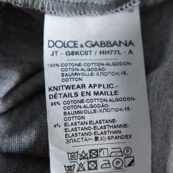 Pre Owned تي شيرت دولتشي أند غابانا قطن أسود هيرالديك برقبة مستديرة مقاس كبير جدًا - إكس لارج