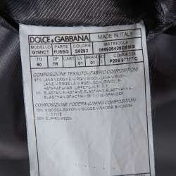 Pre Owned Dolce & Gabbana Gold Grey Wool Two Buttoned Jacket L
