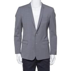 Pre Owned Dolce & Gabbana Gold Grey Wool Two Buttoned Jacket L