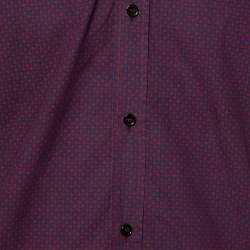 Pre Owned Dolce & Gabbana Gold Navy Printed Cotton Button Down Shirt XL
