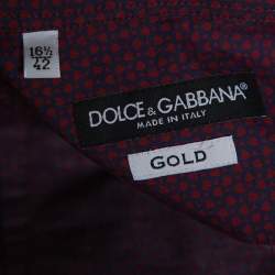 Pre Owned Dolce & Gabbana Gold Navy Printed Cotton Button Down Shirt XL