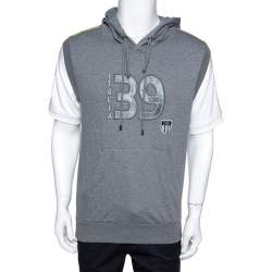 Pre Owned هودي دولتشي أند غابانا أكمام قصيرة إيطاليا 39 قطن ميلان رمادي كبير