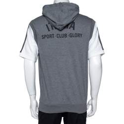 Pre Owned هودي دولتشي أند غابانا أكمام قصيرة إيطاليا 39 قطن ميلان رمادي كبير