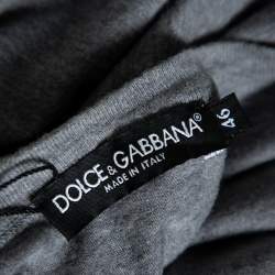 مملوكة مسبقًا Dolce & Gabbana Grey Melange Diabolik Print T-Shirt S