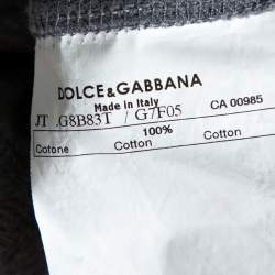 مملوكة مسبقًا Dolce & Gabbana Grey Melange Diabolik Print T-Shirt S