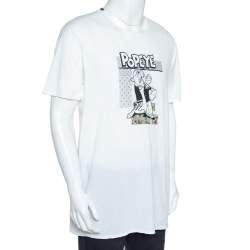 Pre Owned تي شيرت دولتشي أند غابانا بوبي أند أوليف قطن أبيض مقاس كبير جدًا جدًا جدًا - 3 إكس لارج