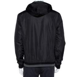 Pre Owned Dolce & Gabbana Black Synthetic Hooded Bomber Jacket XL
