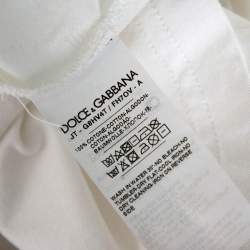 Pre Owned Dolce & Gabbana White Cotton Jersey Rose Print T-Shirt 4XL
