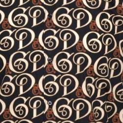 Pre Owned Dolce & Gabbana Gold Black Logo Print Cotton Button Front Shirt XXL