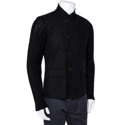 Dolce & Gabbana Black Double Breasted Wool Coat M