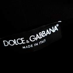 Pre Owned Dolce & Gabbana Black DG Family Patchwork Hooded Sweatshirt L