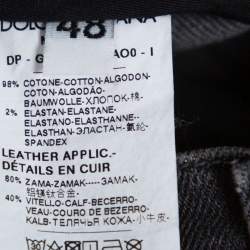 Pre Owned Dolce & Gabbana Grey Distressed Denim Skinny Jeans M
