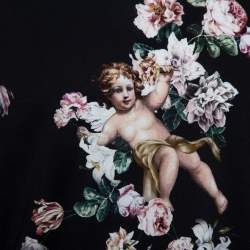 مملوكة مسبقًا تي شيرت دولتشي أند غابانا قطن أسود مقاس متوسط - ميديوم