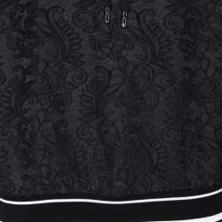 Pre Owned Dolce & Gabbana Black Jacquard Logo Detail Hoodie XS